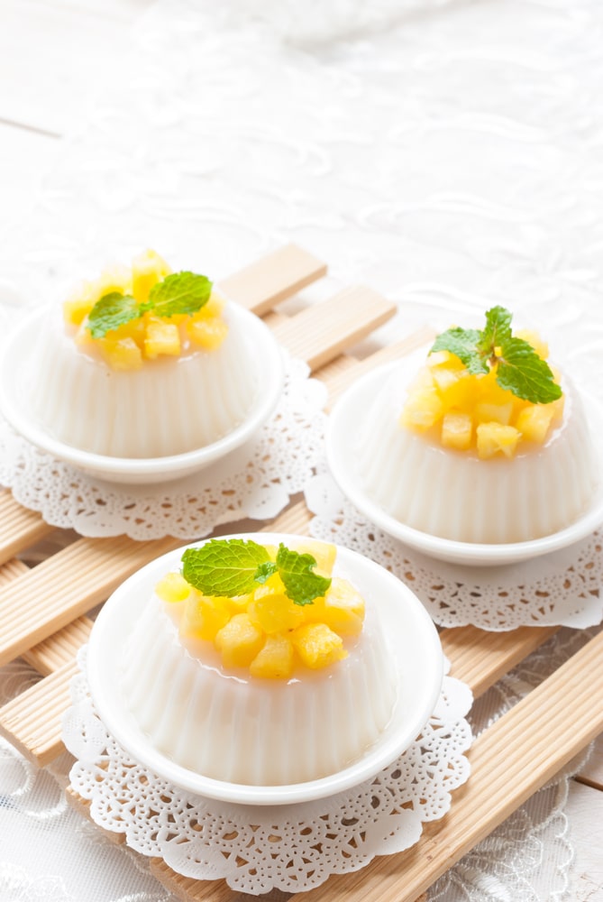 Pannacotta met ananas