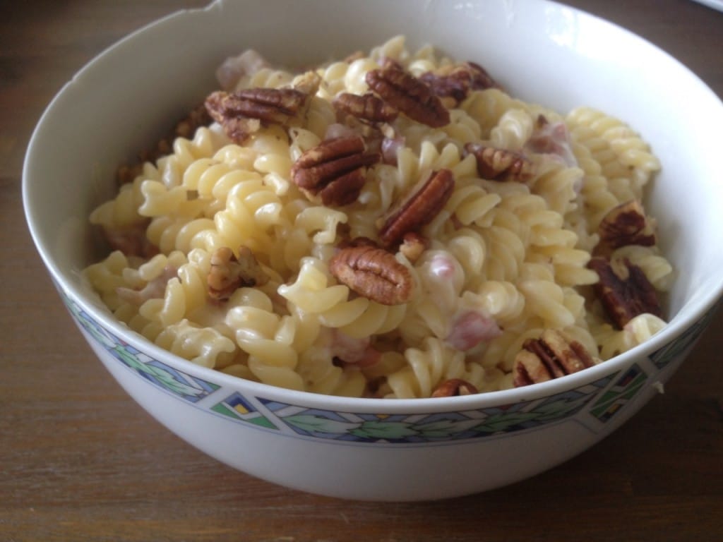 Pasta met geitenkaas en honing