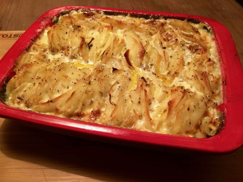 Hasselback aardappel gratin