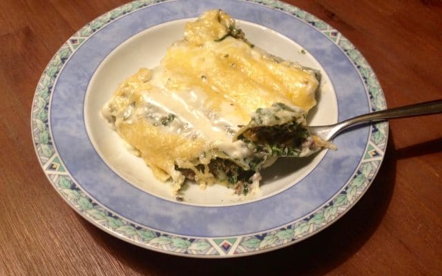 Cannelloni met gehakt en spinazie