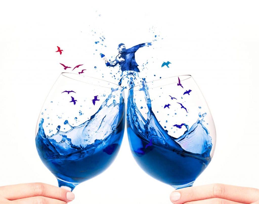 blauwe wijn