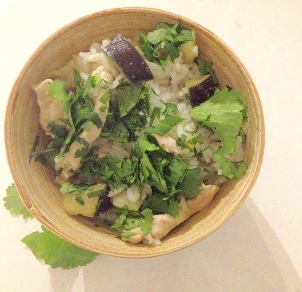 Thaise groene curry met aubergine