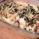 lasagne met kastanjechampignons en parmaham