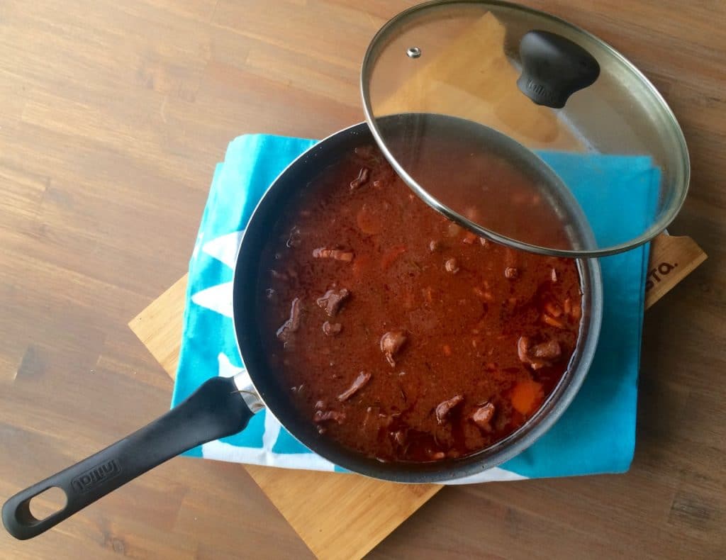 Wild zwijn ragout in Tefal hapjespan