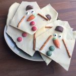 Melted snowman chocolate bark