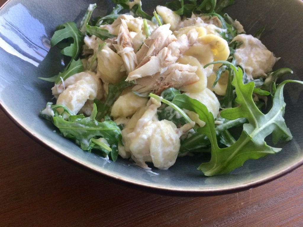 orecchiette pasta met makreel en rucola