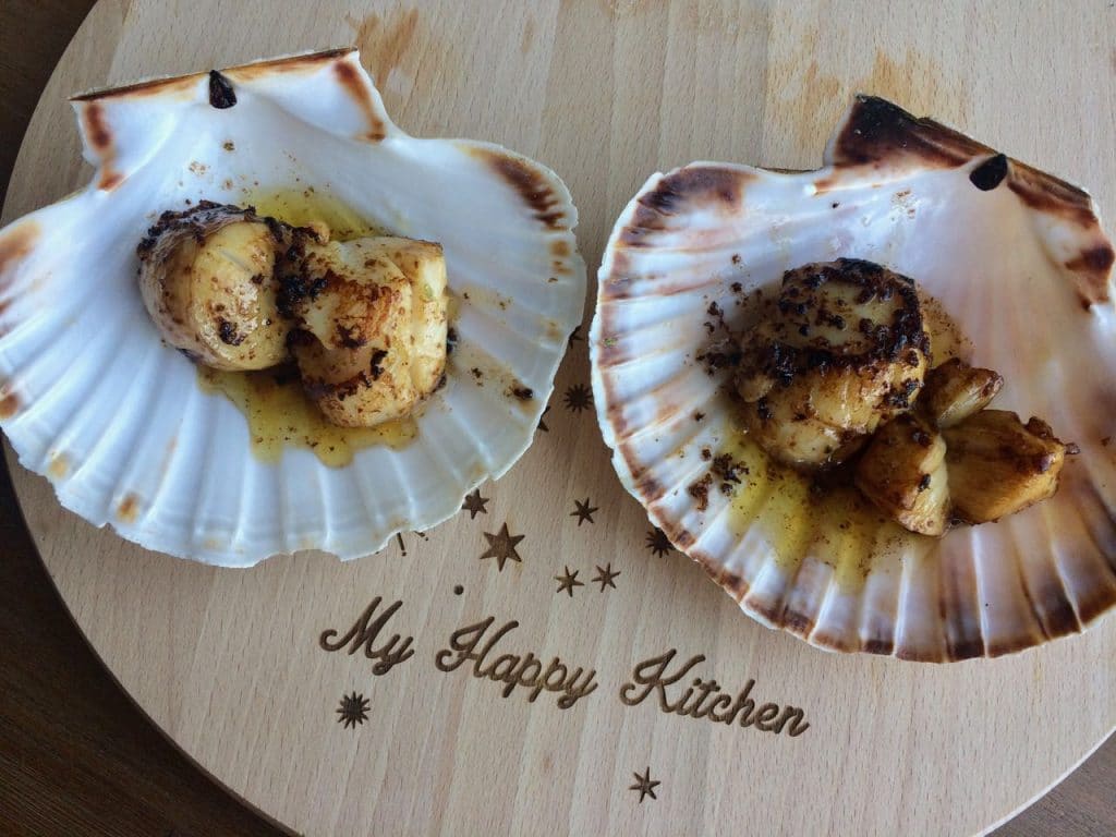 Coquilles met gember-limoenboter