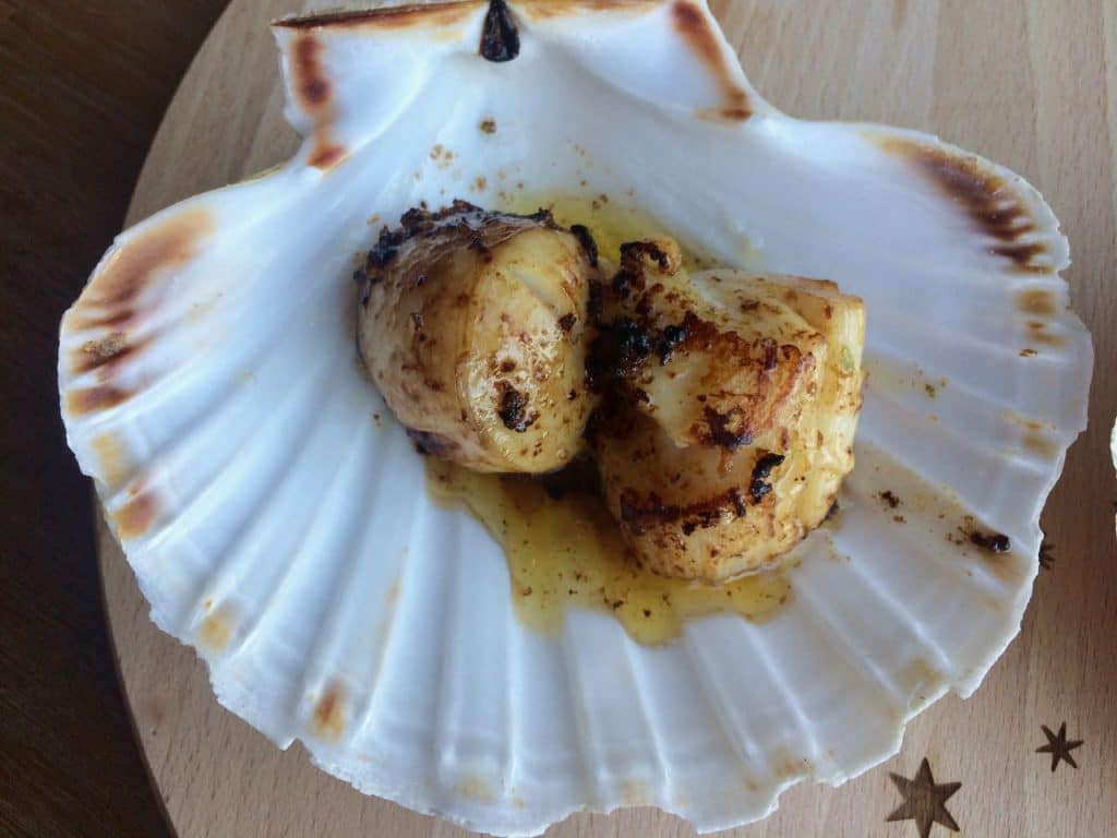 Coquilles met gember-limoenboter