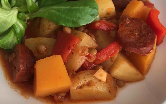 pompoenstoof met chorizo en witte port