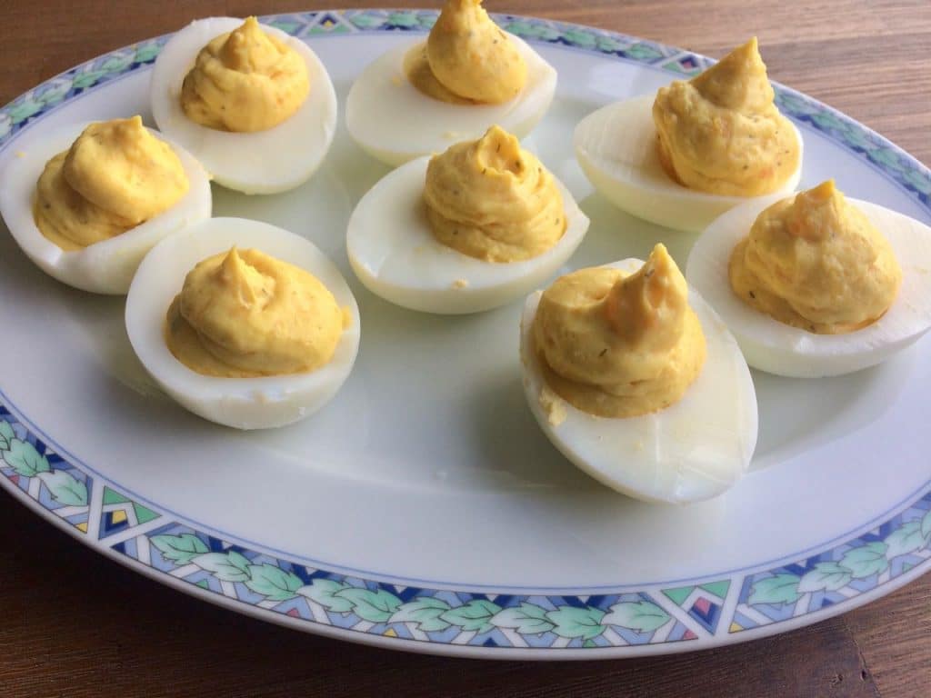 gevulde eieren met kerriemayonaise