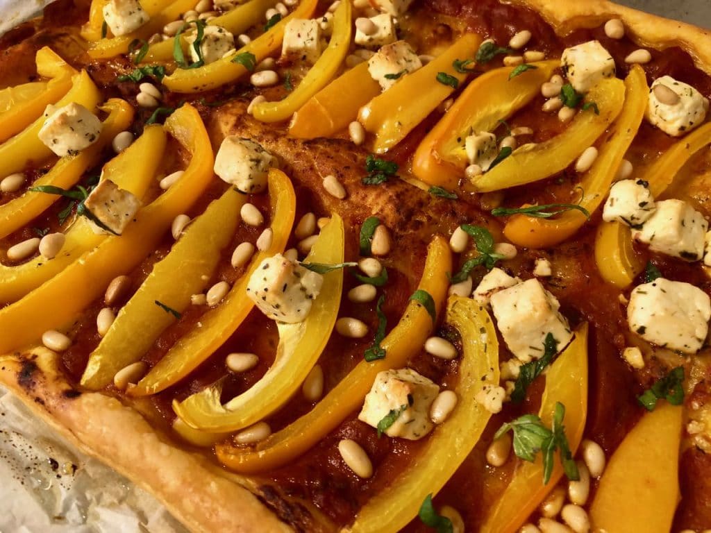 Mediterrane paprika plaattaart