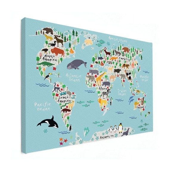wereldkaart dieren
