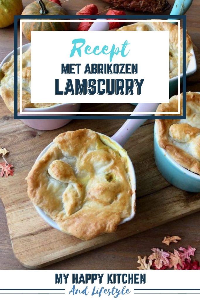 Pinterest pin lamscurry met abrikozen