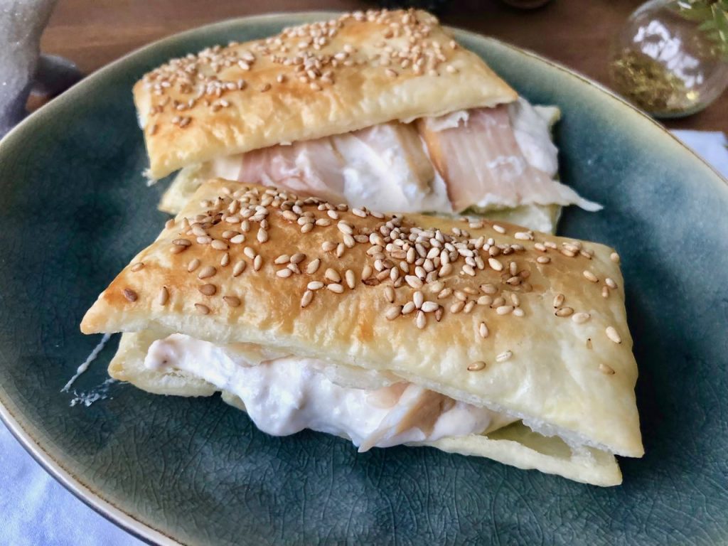millefeuille met gerookte forelcréme