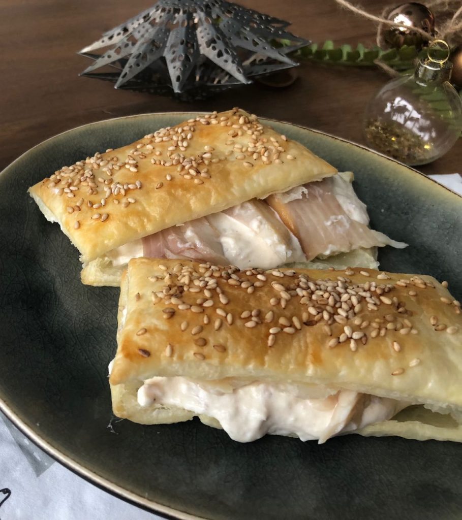 millefeuille met gerookte forelcréme