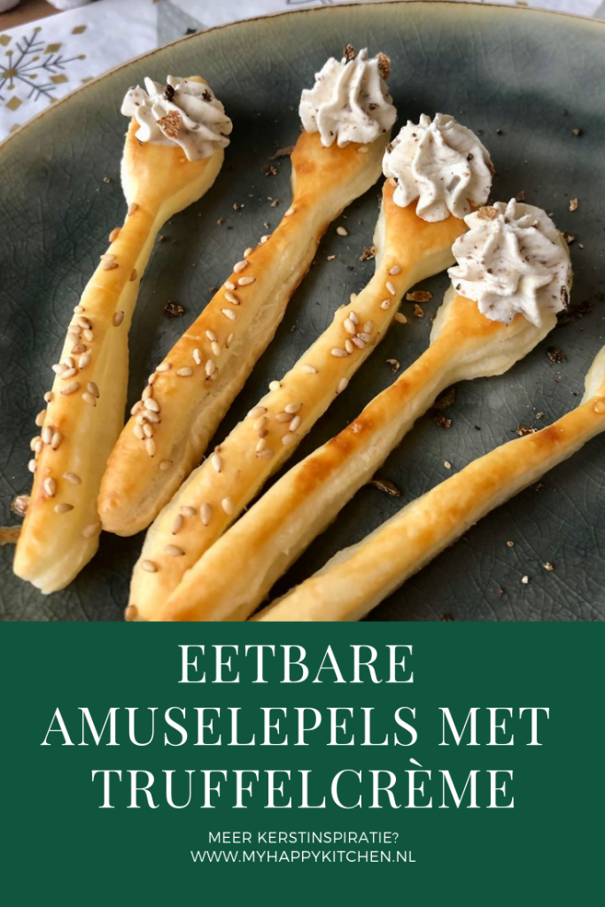 etbare amuselepel met truffelcrème