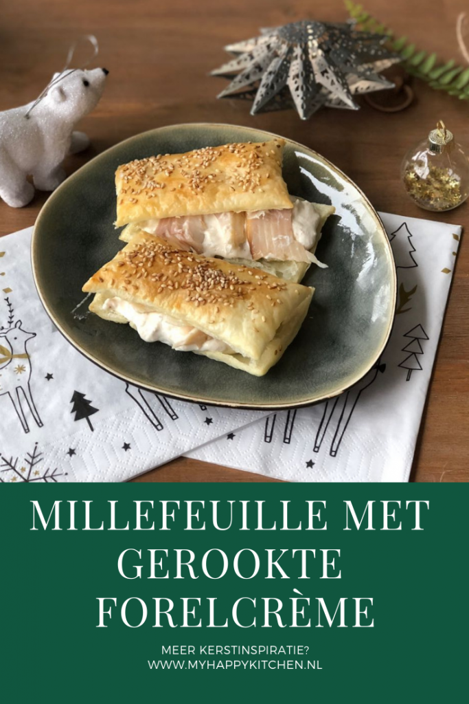 millefeuille met gerookte forelcrème