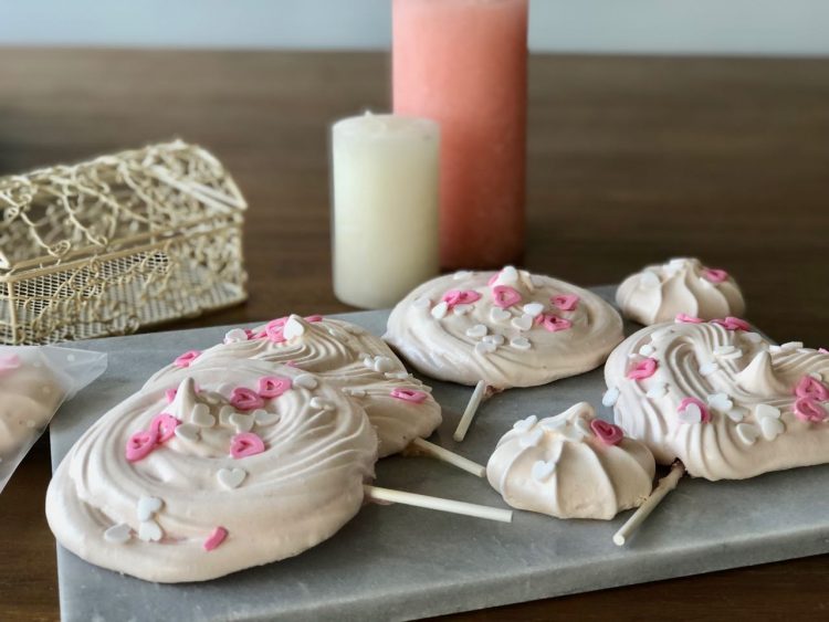 roze meringue lollies