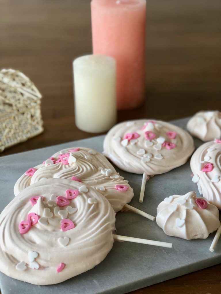 roze meringue lollies
