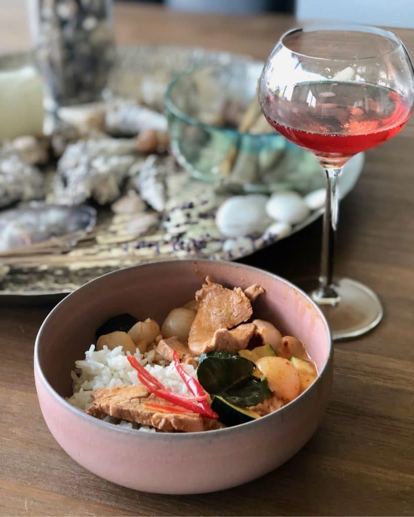 Paneng curry met varkenshaas