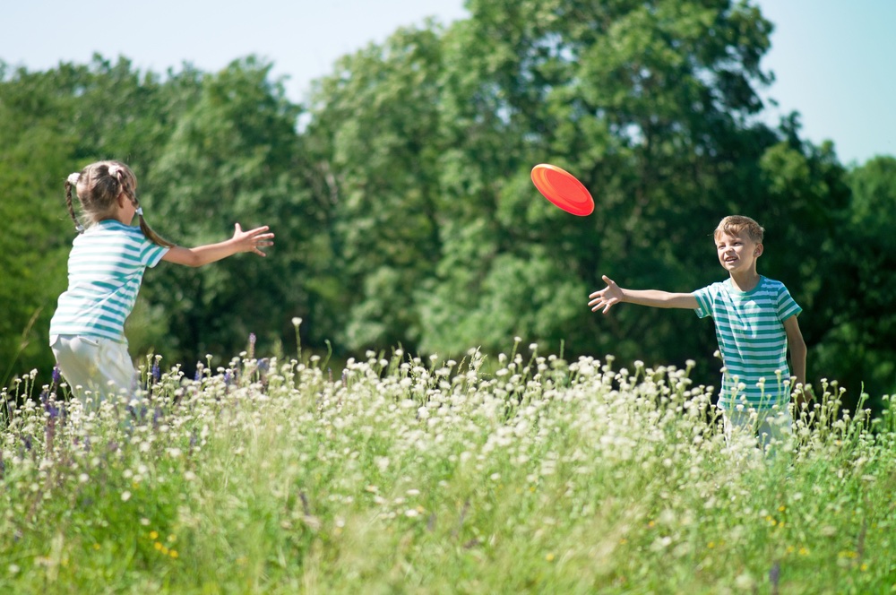 autoreis met kinderen - frisbee