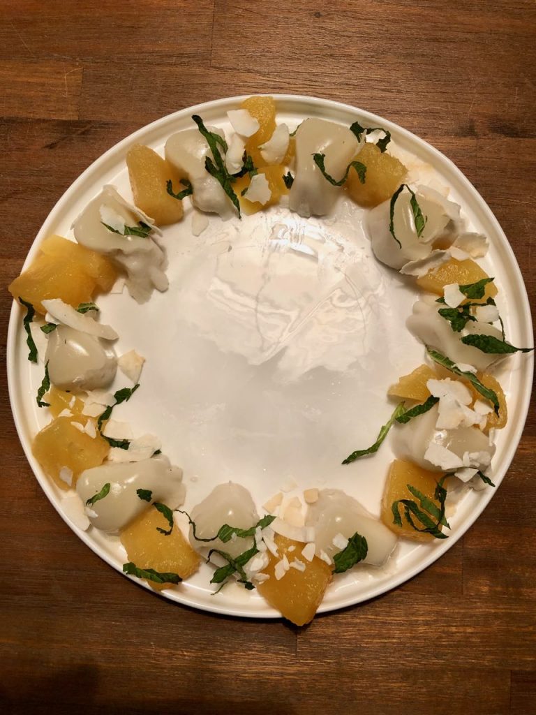 pina colada pannacotta