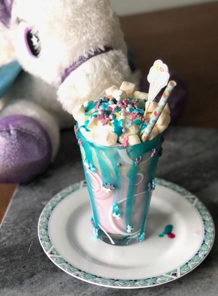 pink unicorn chocolatemilk