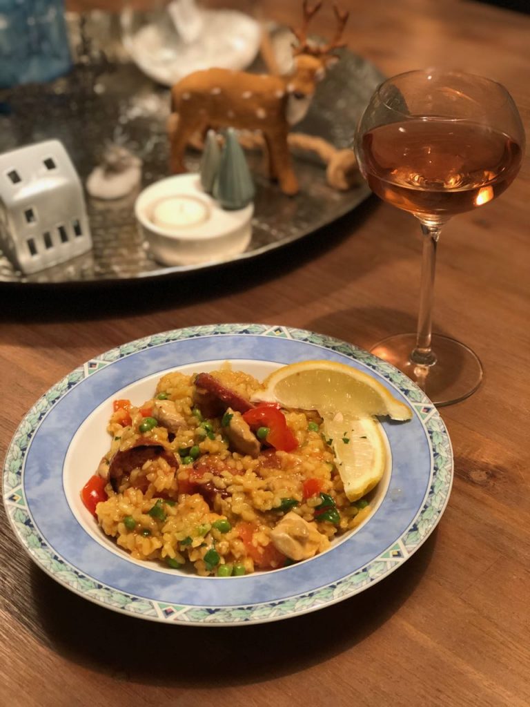 paella met kip en chorizo