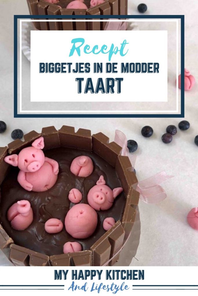 Pinterest pin biggetjes in de modder taart