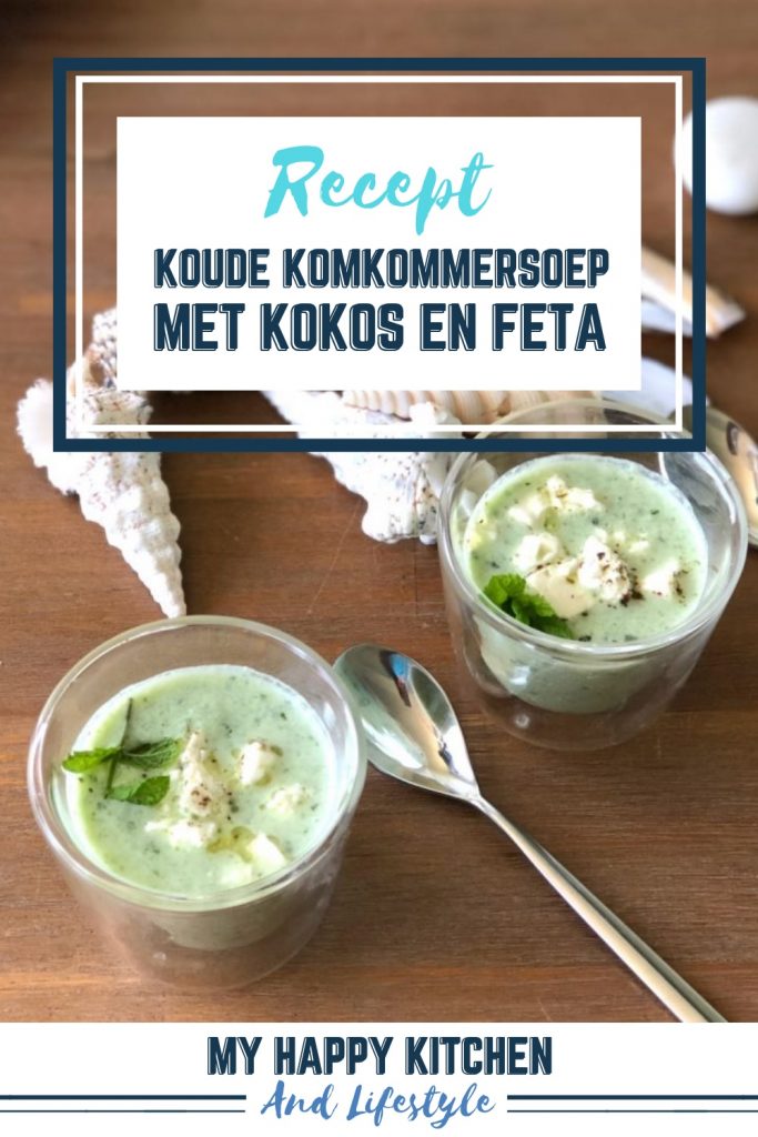 Koude komkommersoep met kokos en feta