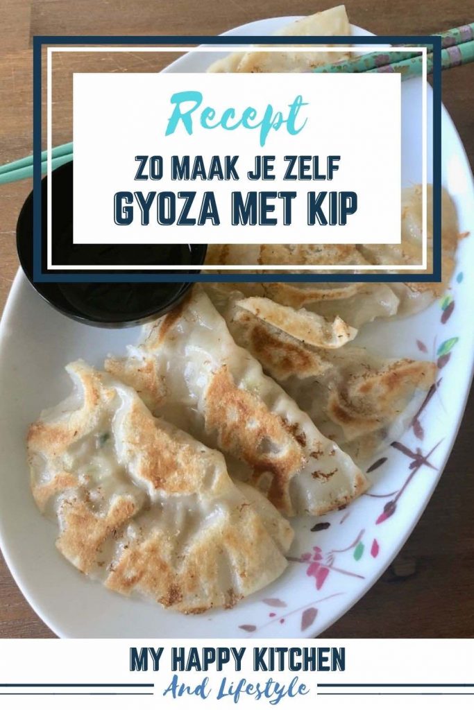Pinterest pin gyoza met kip