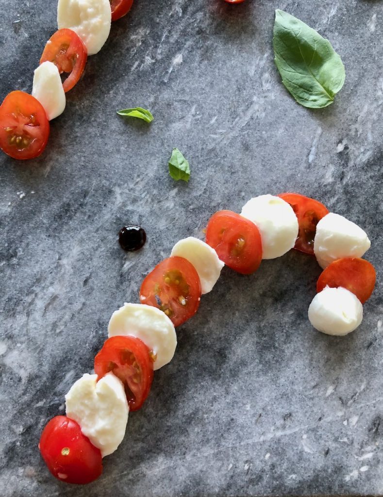 Caprese candy canes
