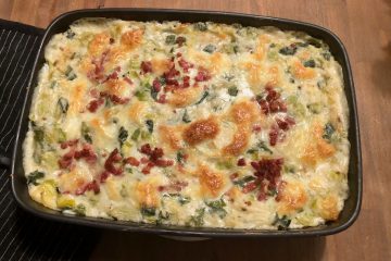 lasagne met prei en spek