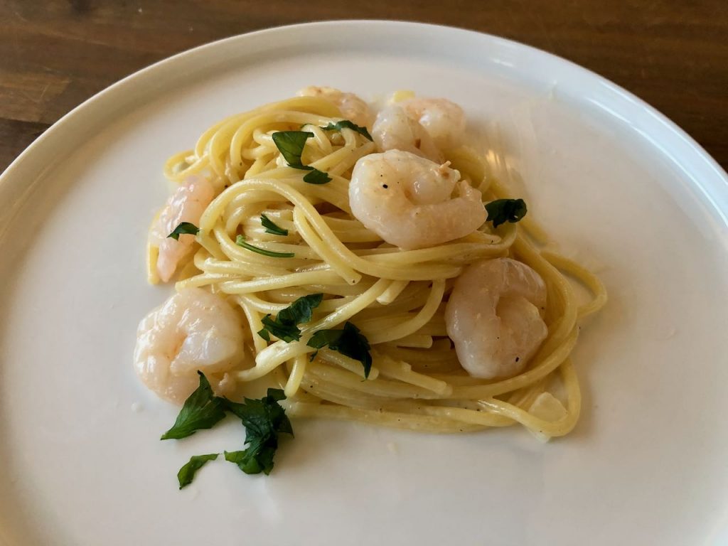 snelle pasta met gamba's