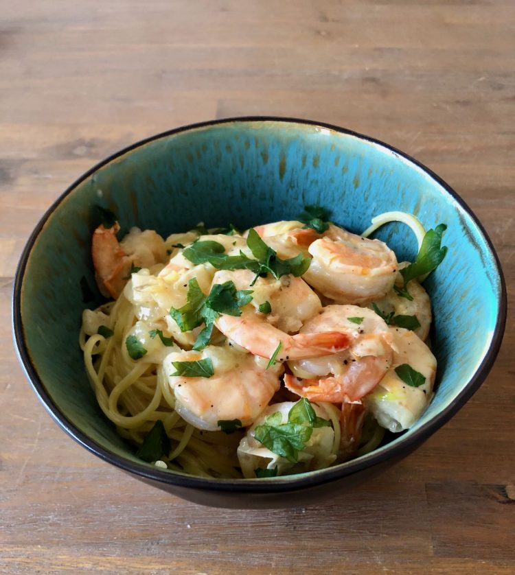 snelle pasta met gamba's