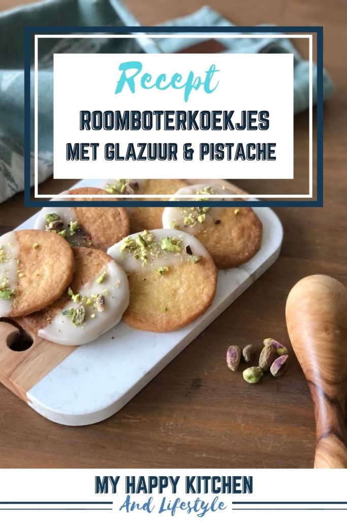 Roomboterkoekjes met glazuur en pistache