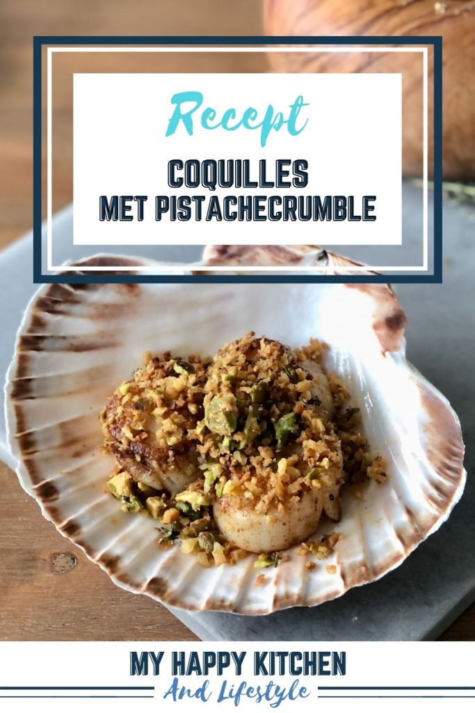 Coquilles met pistachecrumble
