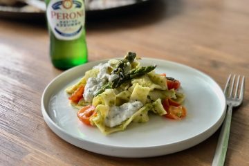 Pappardelle met aspergepesto