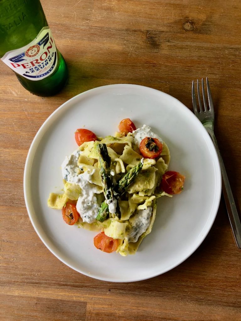 Pappardelle met aspergepesto