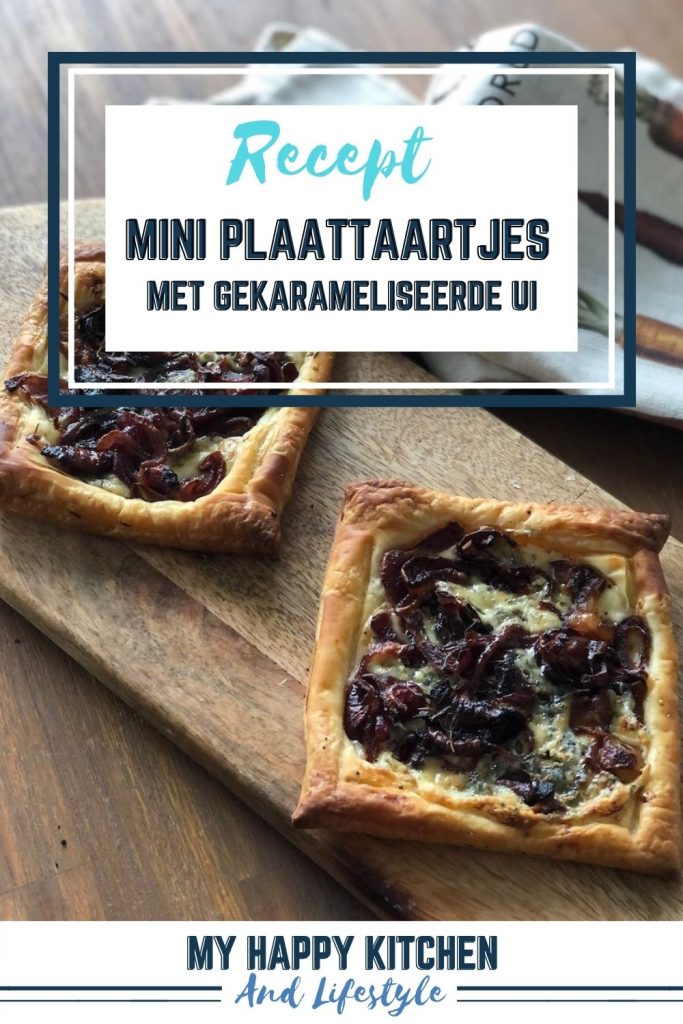 Plaattaartjes met gekarameliseerde ui