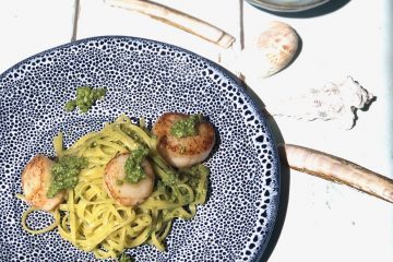 linguine met pesto van zeekraal