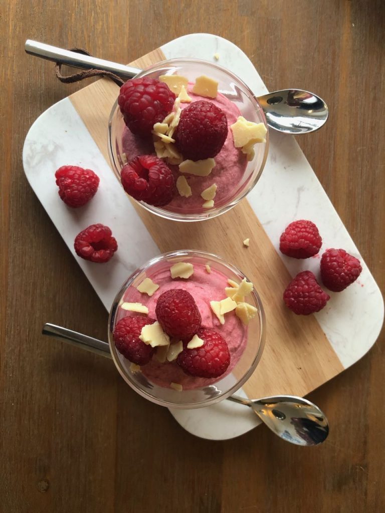 Luchtige frambozenmousse