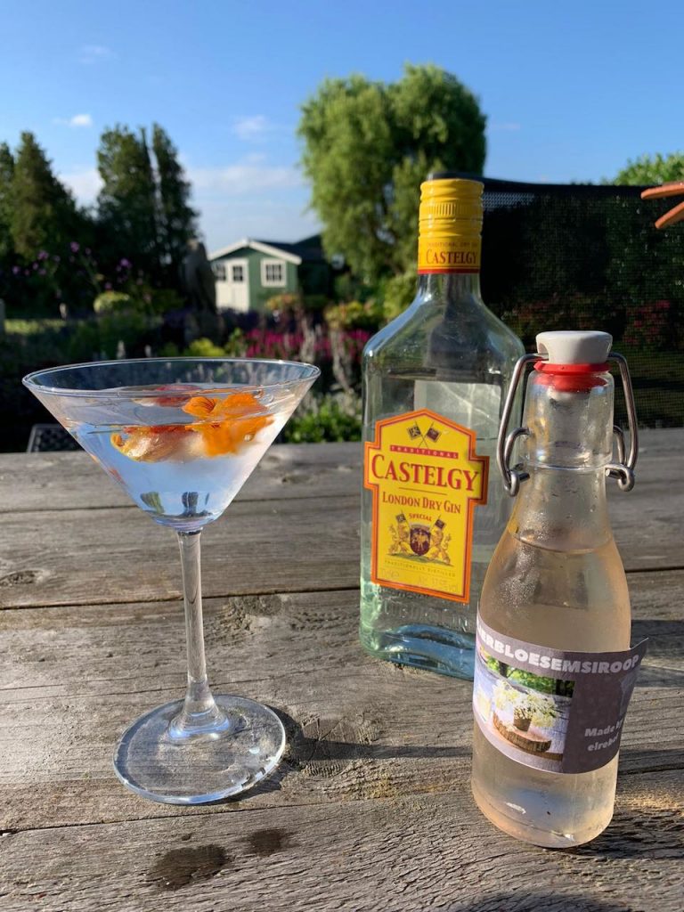 Gin tonic met vlierbloesemsiroop