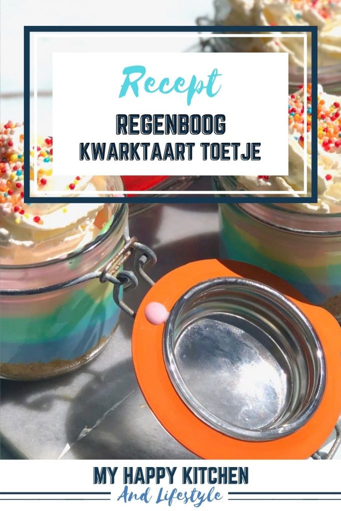 Regenboog kwarktaart toetje