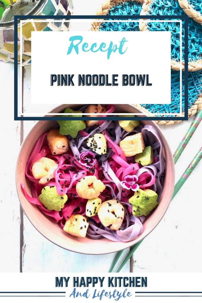 Pink noodle bowl