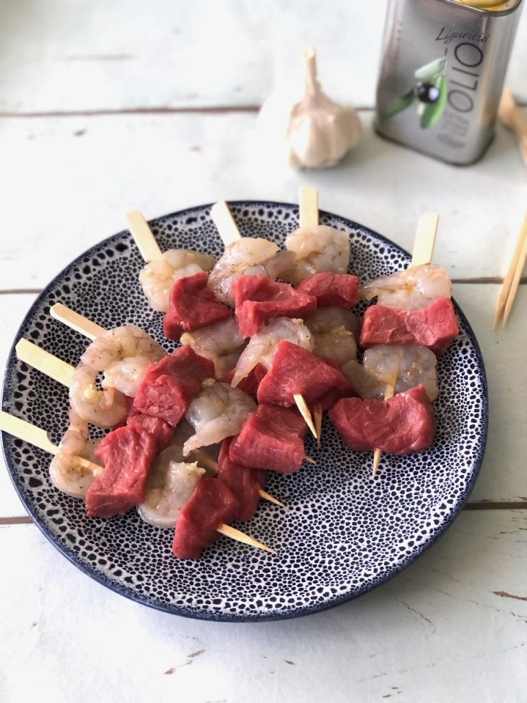 Surf en turf spiesjes