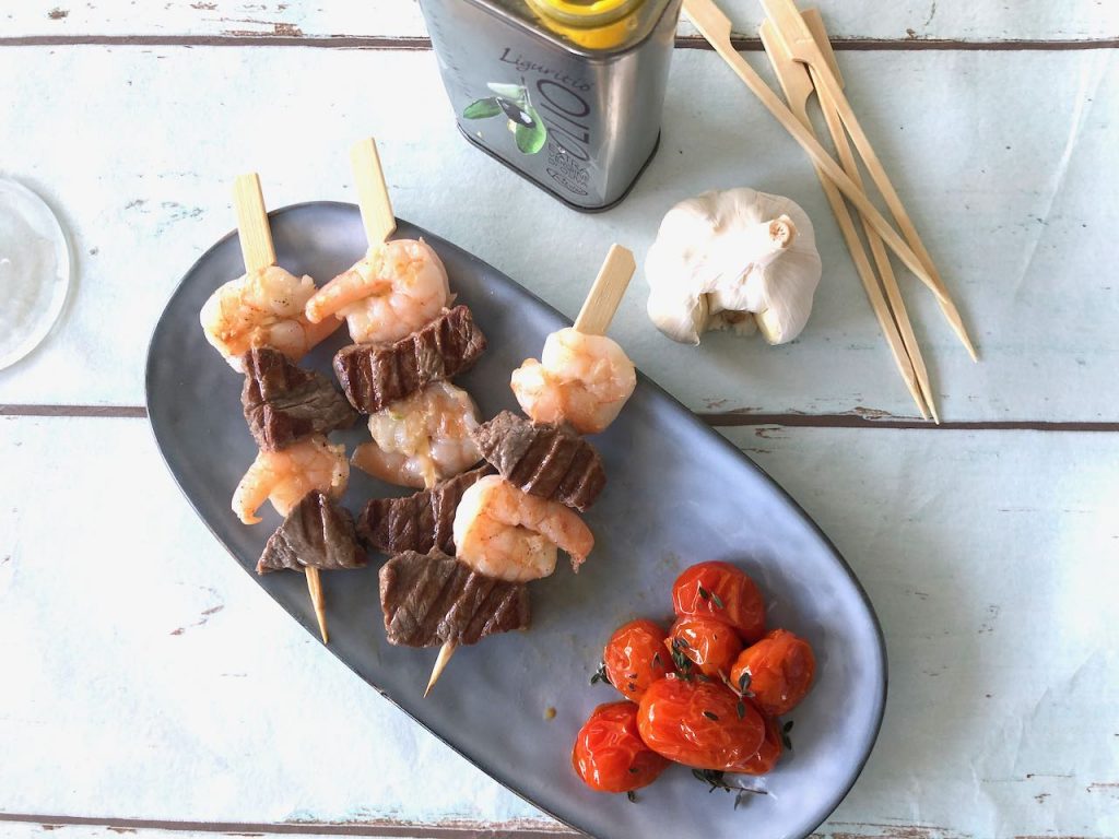 Surf en turf spiesjes