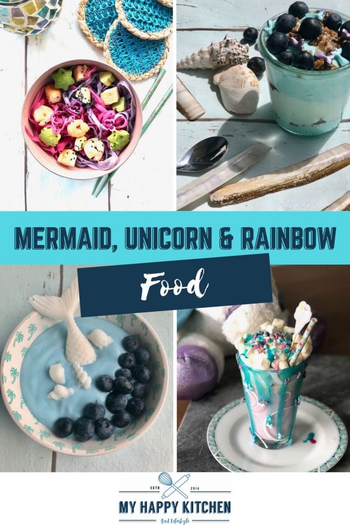 Mermaid, unicorn en rainbow food