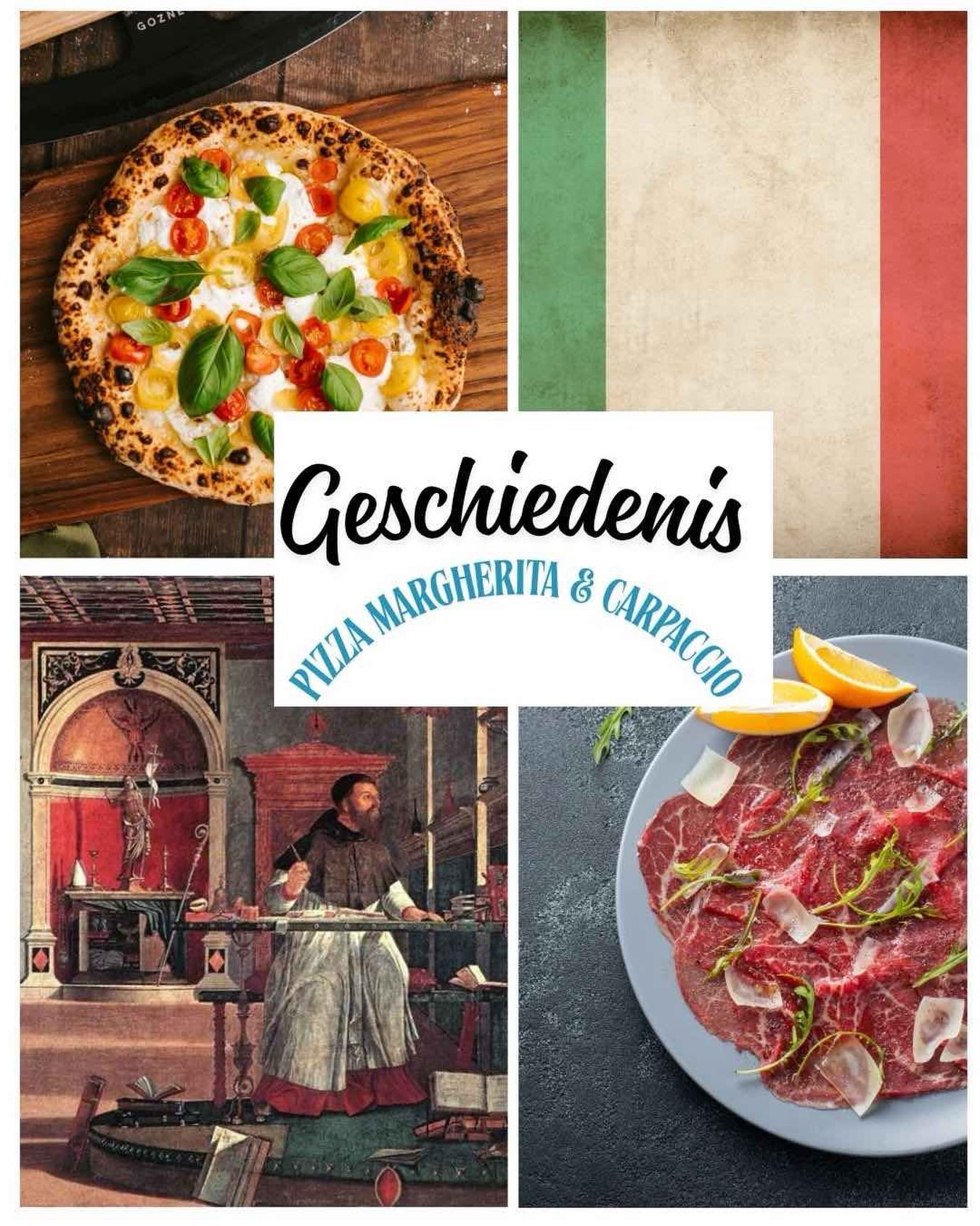 Op mijn blog heb ik meer dan 100 afleveringen geschreven over de geschiedenis van beroemde recepten, producten of merken. Mooie verhalen die ik ook graag hier wil delen. Dus vanaf nu is iedere vrijdag ‘geschiedenisdag’. Met vandaag: de geschiedenis van twee Italiaanse klassiekers (oh ja en ik weet het is zaterdag, was lekker een dagje naar Bobbejaanland gisteren). Pizza Margherita In de 19e eeuw was de pizza in Italië voedsel voor de armen, en werd eigenlijk alleen op straat gegeten. Daar kwam in 1889 verandering in toen Koning Umberto I en zijn vrouw Margherita van Savoye een bezoek aan Napels brachten. Margherita wilde dat ‘streetfood’ maar wat graag proberen!
Pizzabakker Raffaele Esposito werd ontboden en maakte voor de koning en zijn vrouw drie verschillende pizza’s: één met olijfolie en kaas, één met ansjovis en één met tomaat, mozzarella en basilicum, naar de kleuren van de Italiaanse vlag (rood, wit en groen). Die laatste bleek de favoriet van de koning en werd dan ook Pizza Margherita gedoopt. Je kunt de pizzeria van Raffaele vandaag de dag nog steeds bezoeken! Je vindt Pizzeria Brandi (uit 1760!) aan de Salita Sant’Anna di Palazzo in Napels. De aanbevelingsbrief van het koninklijk paar hangt daar nog steeds aan de muur. Carpaccio We schrijven het jaar 1950, Venetië. Tevens het jaar waar in deze stad een grote overzichtstentoonstelling van de schilder Vittore Carpaccio werd gehouden.
Giuseppe Cipriani is de trotse eigenaar van Harry’s Bar in Venetië, dé place to be in die tijd. Van Charlie Chaplin tot Alfred Hitchcock en Truman Capote, iedereen komt langs voor een drankje of een hapje.
Zo ook Gravin Amalia Nani Mocenigo, een graag geziene gast. Zij lijdt aan bloedarmoede en krijgt van de huisarts de opdracht meer rauw vlees te eten. Cipriani bedenkt daarom voor haar een schotel van rauwe ossenhaas met een dressing van mayonaise, worcestersaus, citroensap, zout en peper. Rood en wit…. Hij vernoemt het gerecht dan ook naar Vittore Carpaccio die in zijn schilderijen altijd diep rood en wit gebruikte.
#culinairegeschiedenis #geschiedenis #carpaccio #pizzamargherita