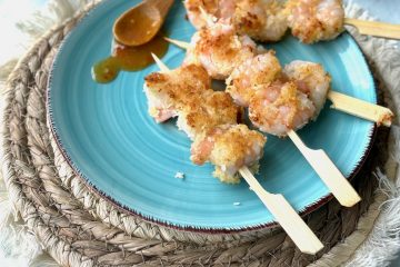 kokosgarnalen met mango chilisaus